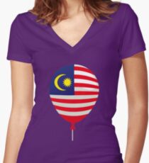 Malaysia Flag Women's Fitted V-Neck T-Shirt