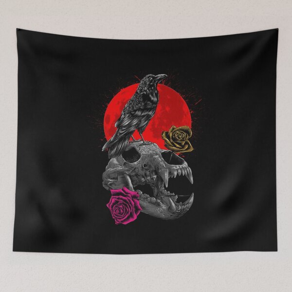 Item preview, Raven Skull Rose Moon Crative Fan Art designed and sold by ratcity.
