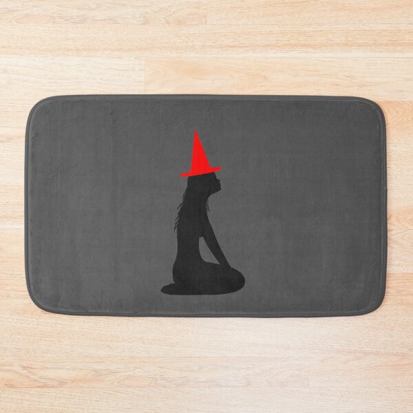 Item preview, Black sensual silhouette of witch with blood red Halloween hat designed and sold by BV-creas.