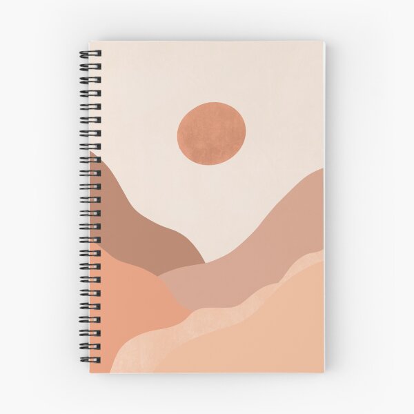 Item preview, Dibujado a mano Boho Beige Sunset Mountain Art Print Ilustración designed and sold by mybohodesign.