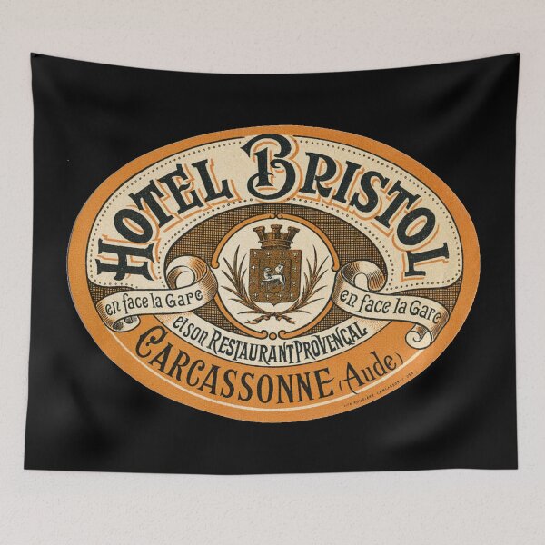 Item preview, France - Carcassonne - Hotel Bristol - Vintage Luggage Label designed and sold by imageresource.