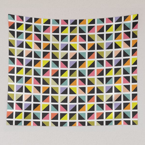 Item preview, Geometric Pattern 241 (multicolored triangle boxes) designed and sold by Geometric Patterns.