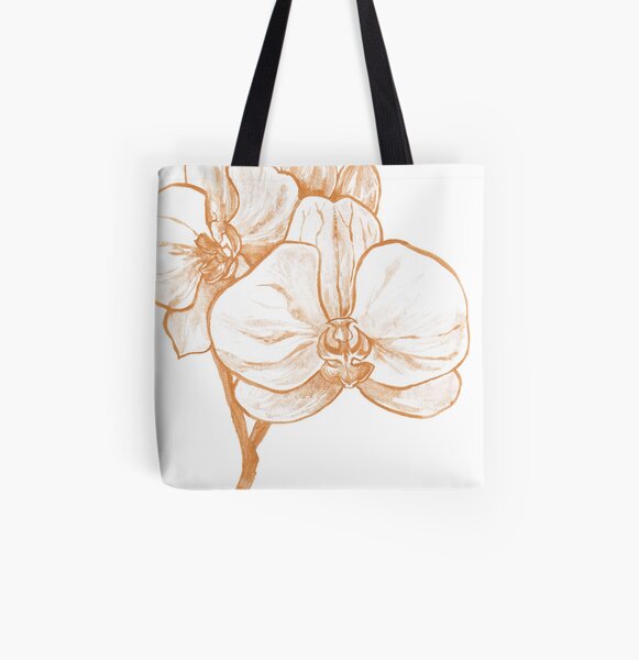 Gold Orchid III All Over Print Tote Bag