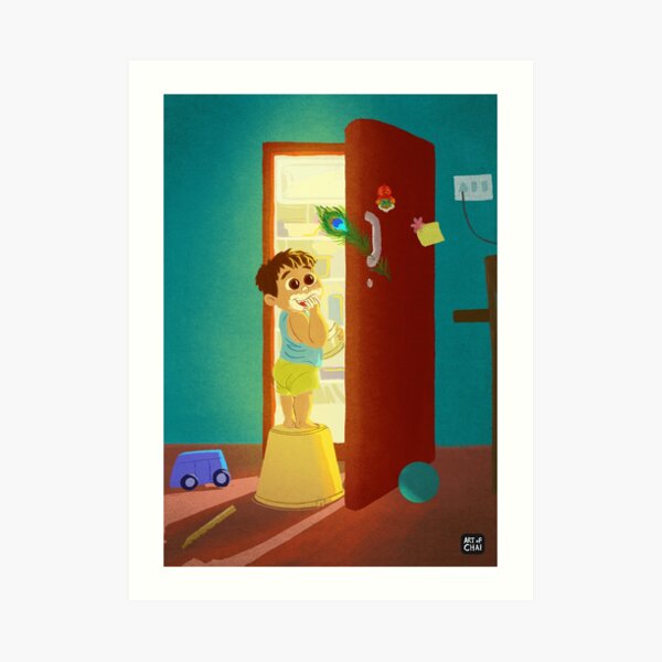 Makkhan Chor Art Print