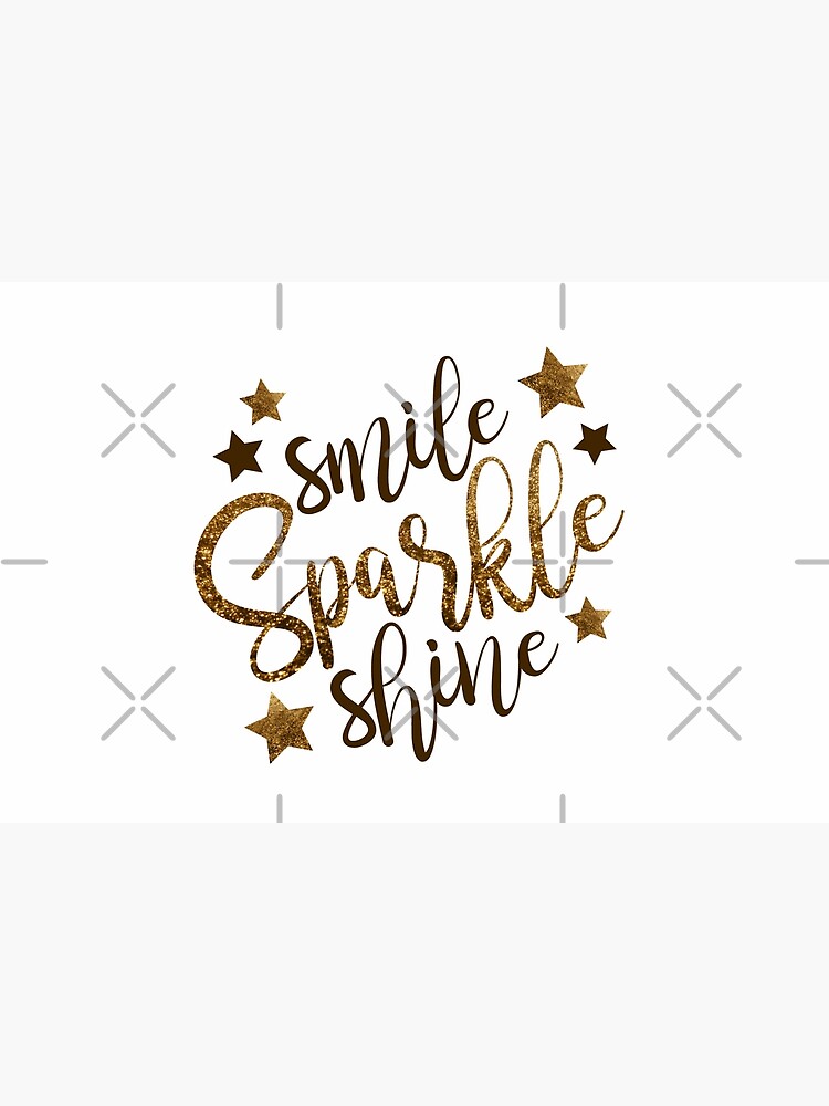 Smile Sparkle Shine Black Multi Coloured Quote T-Shirt - glitter