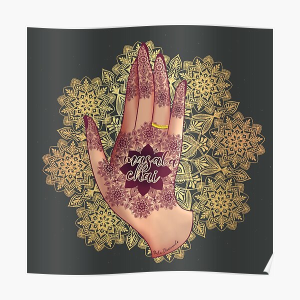Mehndi traditional indian ethnic symbol with floral elements Good for henna  design tattoo fabric textile tshirt print or poster Vector  illustration Stock Vector  Adobe Stock