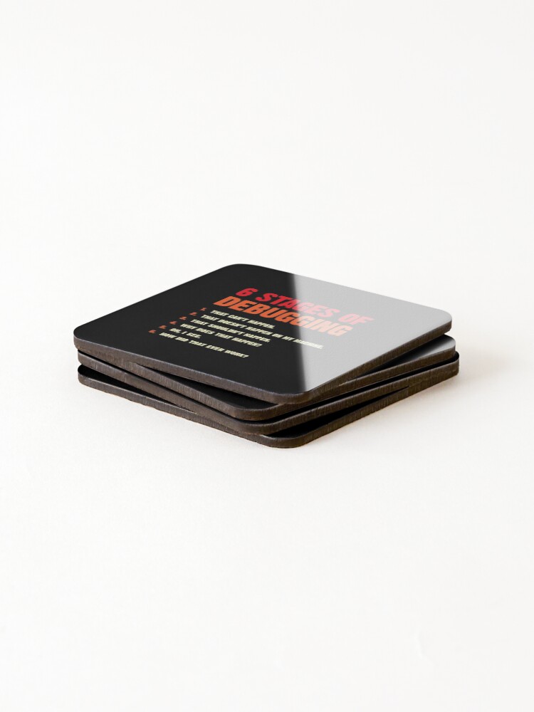 Thumbnail 4 of 5, Coasters (Set of 4), Developer Debugging Computer Scientist Geek Coder Software design designed and sold by A-Fashion.