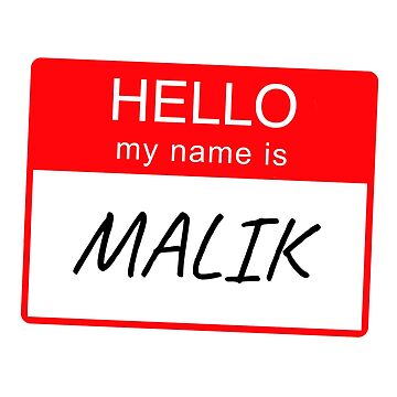 Sticker for Sale mit Hallo mein Name ist Malik Namensschild