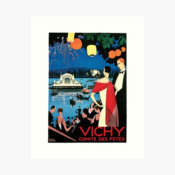 Item preview, VICHY France Comite Des Fetes Vintage Tourism and Holidays Advertisement by Roger Broders designed and sold by retroposters.