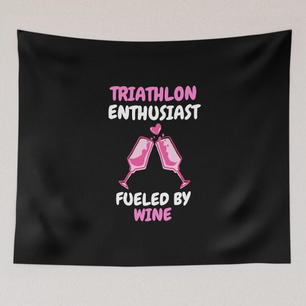Item preview, triathlon enthusiast fueled by wine designed and sold by SnowballStep.