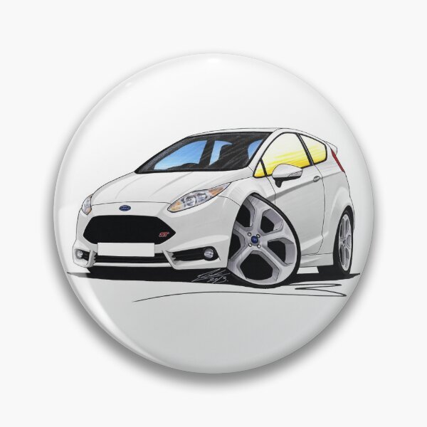 Item preview, Ford Fiesta (Mk7) ST White designed and sold by Yeomans Cartoons.
