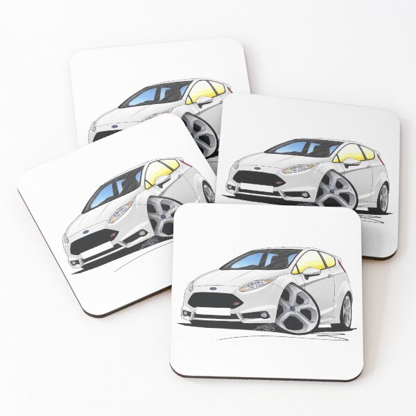 Item preview, Ford Fiesta (Mk7) ST White designed and sold by Yeomans Cartoons.