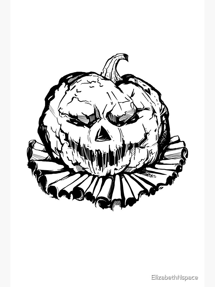 Halloween Pumpkin Smile Pumpkins Scary Zombie Gift Art Print