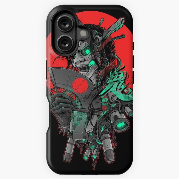 Hannya Mecha - Cyberpunk Horror - Dark Edition iPhone Tough Case