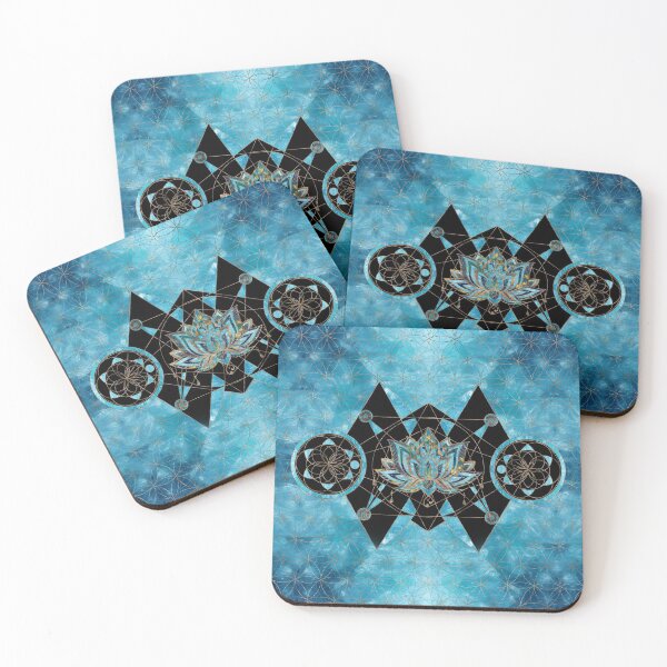 Item preview, Lotus flower - Sacred Geometry - Blue Crystal designed and sold by k9printart.