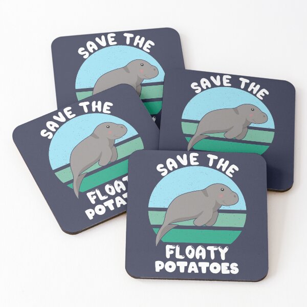 Item preview, Save the Manatees Dugong Floaty Potatoes Cute designed and sold by azmndesigns.