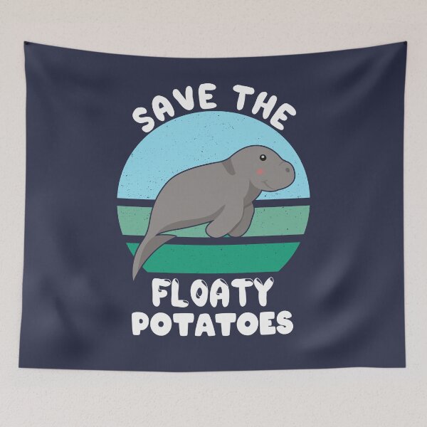 Item preview, Save the Manatees Dugong Floaty Potatoes Cute designed and sold by azmndesigns.