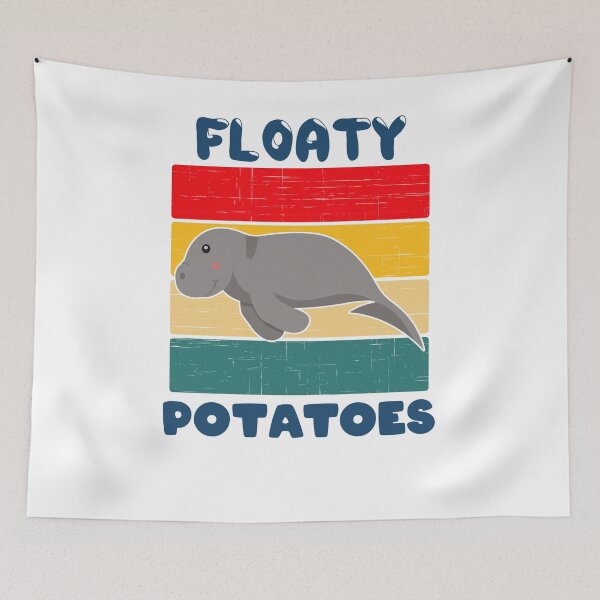 Item preview, Cute Dugong Manatee Floaty Potatoes designed and sold by azmndesigns.