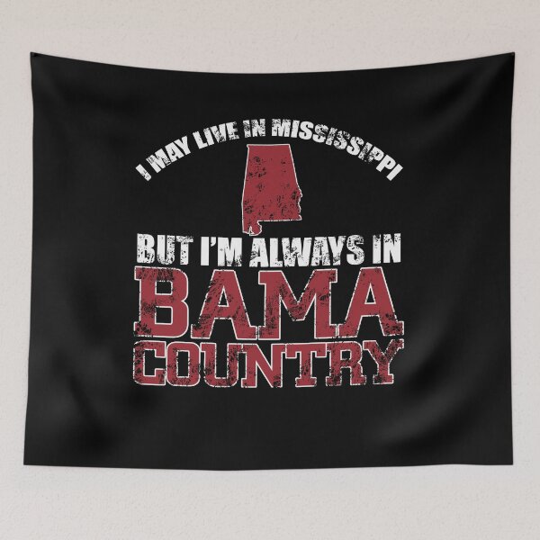 Item preview, I may live in Mississippi but my hear is in Bama country - Awesome Alabama Lover Gift designed and sold by Teenation9.