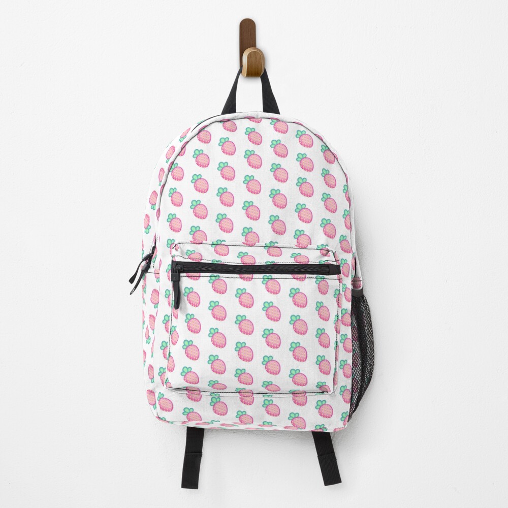 "Cute Abstract Strawberry (White)" Backpack by Bubble3dots Redbubble