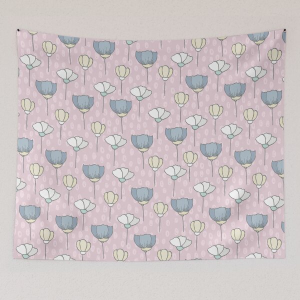 Item preview, Pink and blue flower pattern designed and sold by Marianne1108.