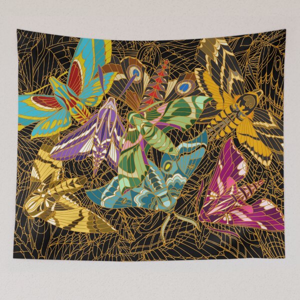 Item preview, Hawk moths (dark) designed and sold by kataszep.