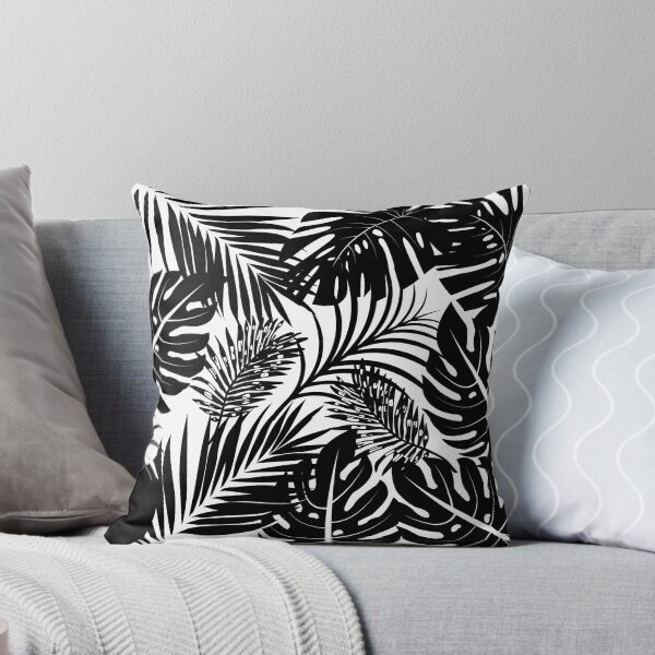 Item preview, Black and white palm leaves pattern designed and sold by IONcreatION.