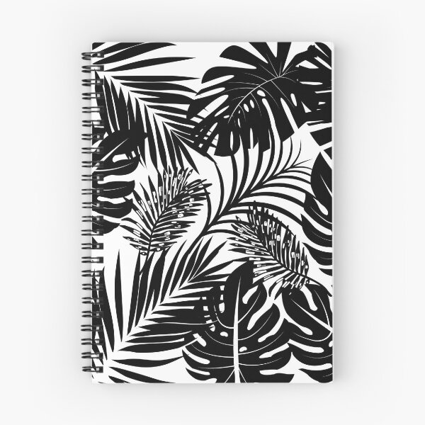 Item preview, Black and white palm leaves pattern designed and sold by IONcreatION.