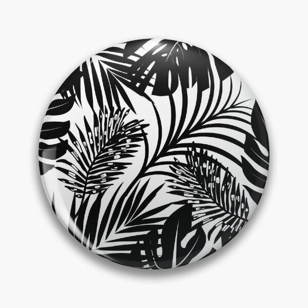 Item preview, Black and white palm leaves pattern designed and sold by IONcreatION.