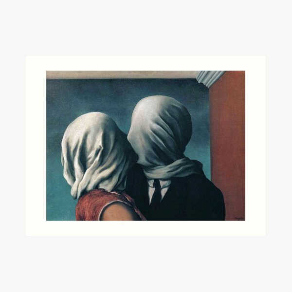 Los amantes de Rene Magritte Lámina artística