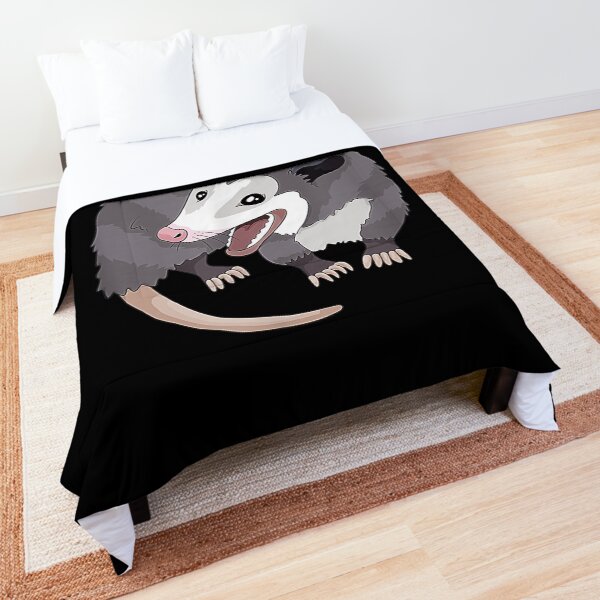 AAAAAA Screaming Opossum Stressed Possum Funny Dank Meme Comforter