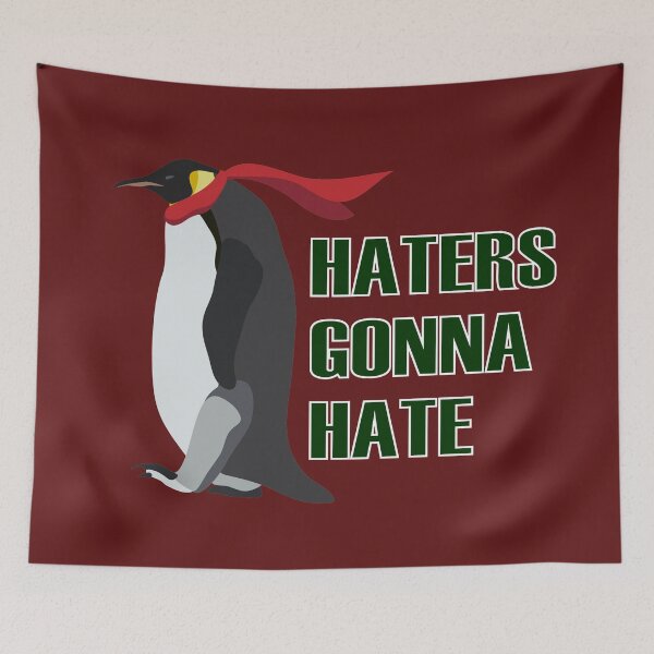 Item preview, Haters Gonna Hate Christmas Penguin designed and sold by vindorious.