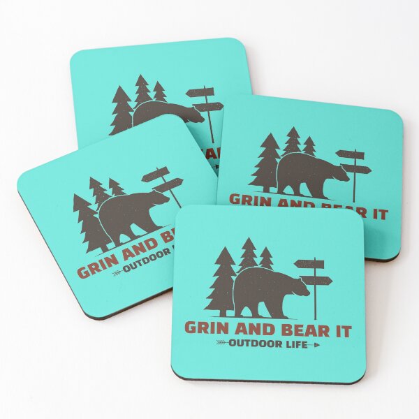 Item preview, Grin and Bear It, Mountain, hiking sticker pack, skiing sticker pack, winter sports sticker pack, hiking sticker pack, mountain climbing sticker pack, skiing sticker pack designed and sold by HomeConscious.