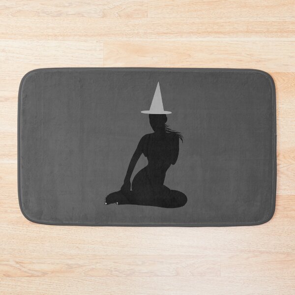 Item preview, Black sensual silhouette of witch with white Halloween hat designed and sold by BV-creas.