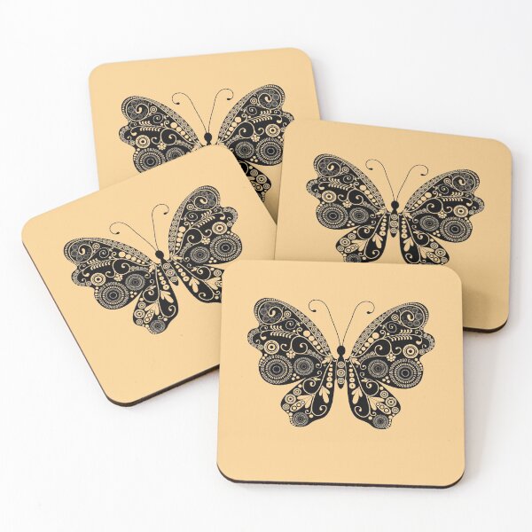 Item preview, Black Caramel Butterfly Pattern designed and sold by Laura Vancleave.