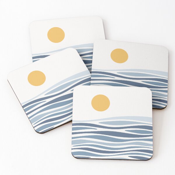 Item preview, Blue Ocean Waves and Sun designed and sold by PAPER MOON art & design.