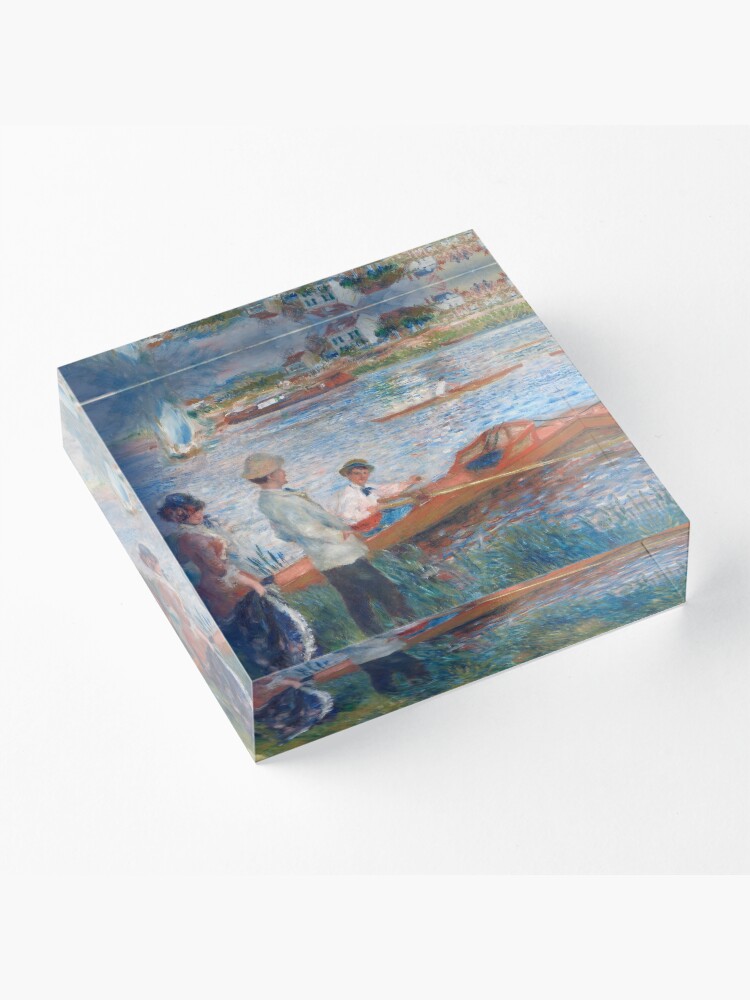Alternate view of Oarsmen at Chatou Painting by Auguste Renoir Acrylic Block
