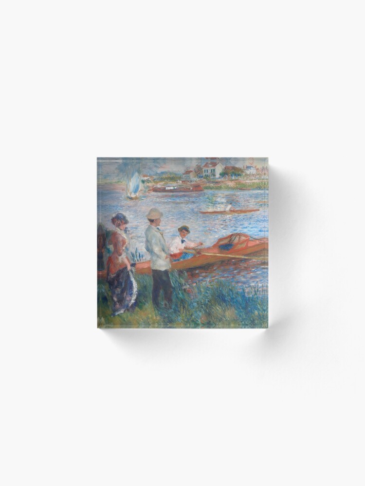 Alternate view of Oarsmen at Chatou Painting by Auguste Renoir Acrylic Block