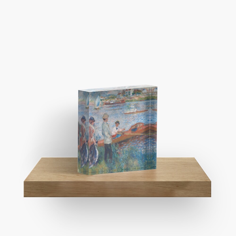 Oarsmen at Chatou Painting by Auguste Renoir Acrylic Block