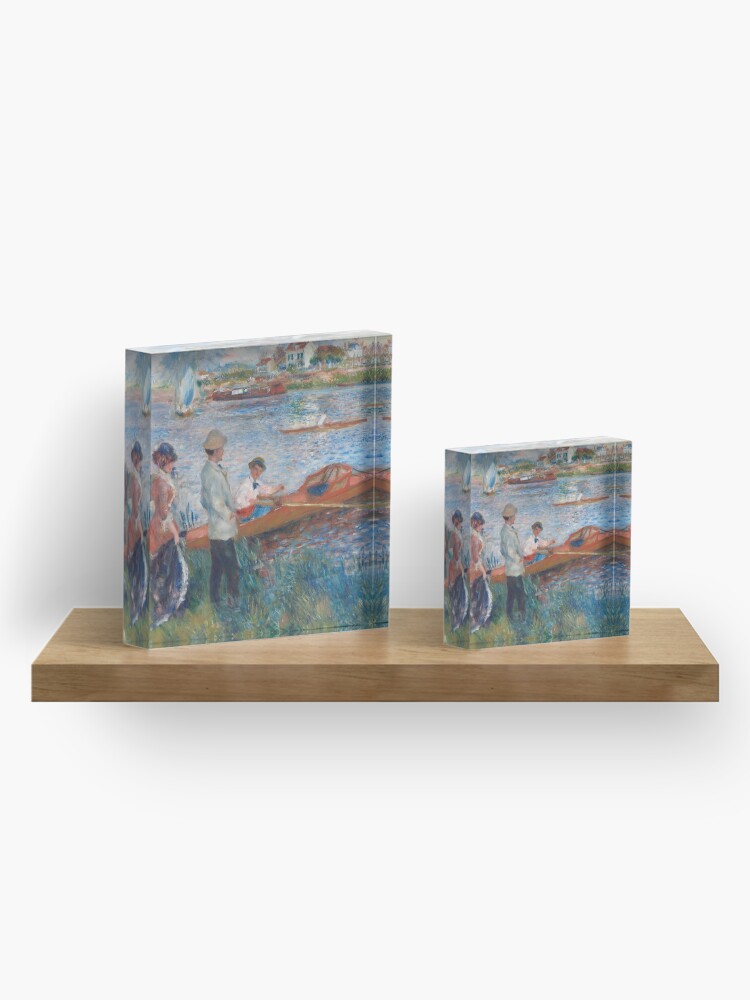 Alternate view of Oarsmen at Chatou Painting by Auguste Renoir Acrylic Block