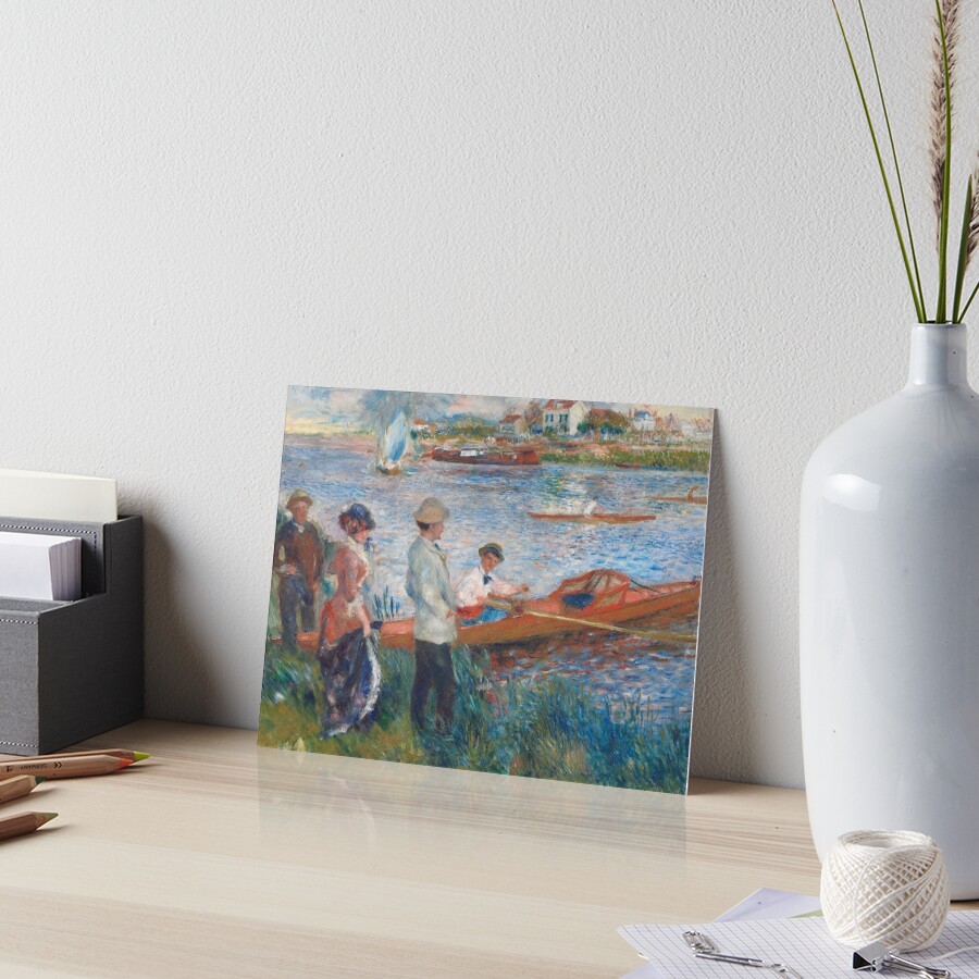 Oarsmen at Chatou Painting by Auguste Renoir Art Board Print