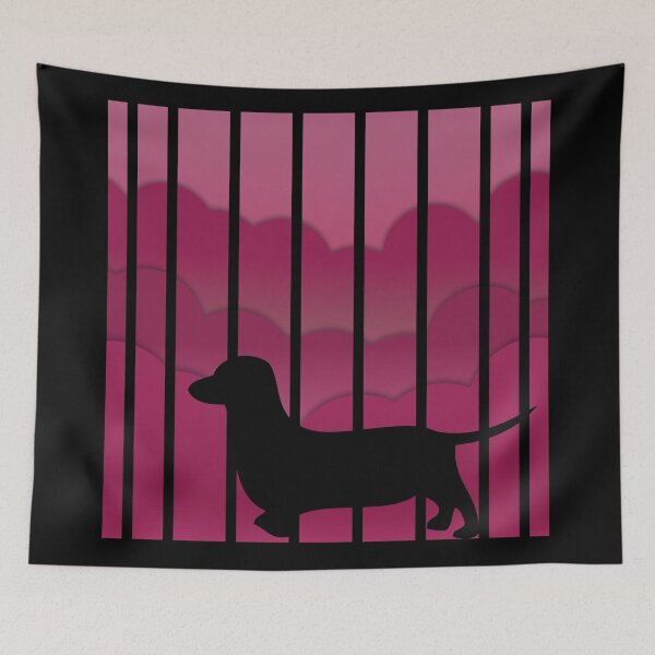 Aperçu de l'œuvre Silhouette de chien teckel - rose créée et vendue par Rooks-Artworks.