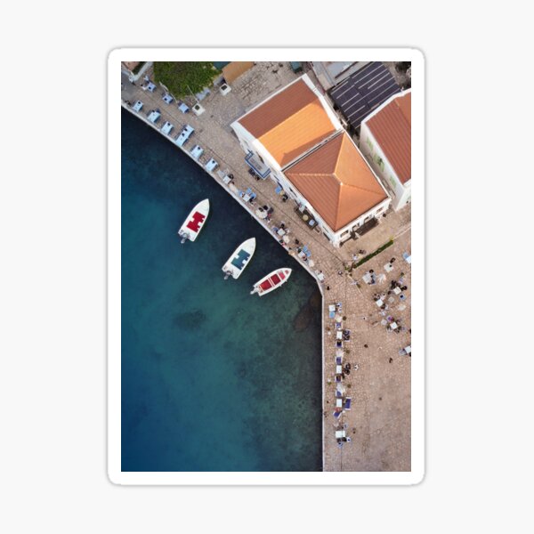 Picturesque Kastellorizo from above Sticker