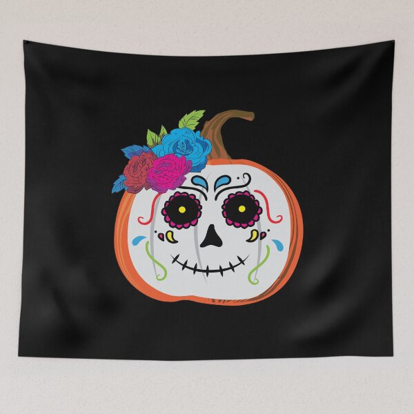 Item preview, Cute Pumpkin Sugar Skull Day of The Dead Gift designed and sold by haselshirt.