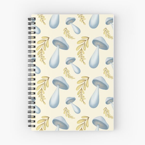 Item preview, Yellow and Blue mushrooms with greenery designed and sold by Heather van der Dys.