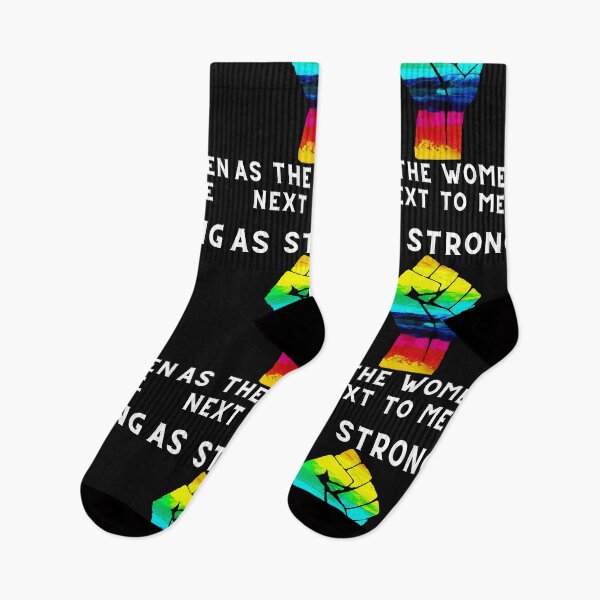 Item preview, As Strong As the Woman Next To Me Black Lives Matter Rainbow Fist  designed and sold by DesignsofNote.