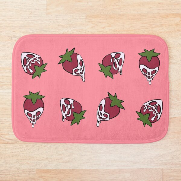 Item preview, Strawberry Skull Pink Bath Mat designed and sold by StudioShearling.