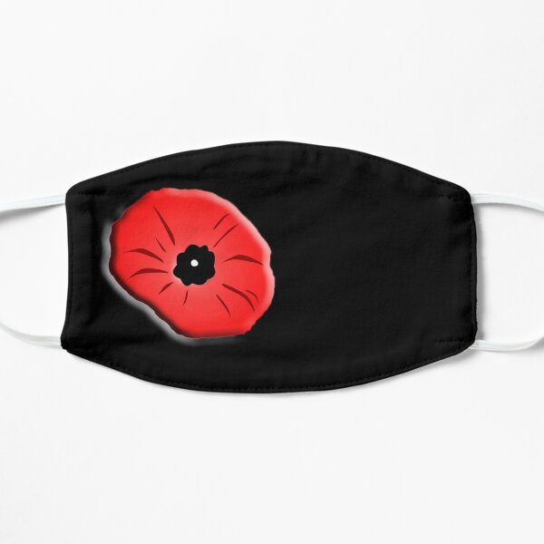 Mohn. Gedenktag, Tag des Waffenstillstands, Krieg, Soldat, auf Schwarz. Flache Maske