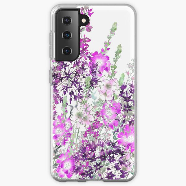 Pink Flower Garden - Sidalcea, Alliums & Purple Loosestrife Samsung Galaxy Soft Case