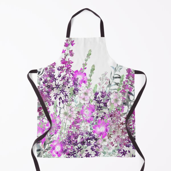 Pink Flower Garden - Sidalcea, Alliums & Purple Loosestrife Apron